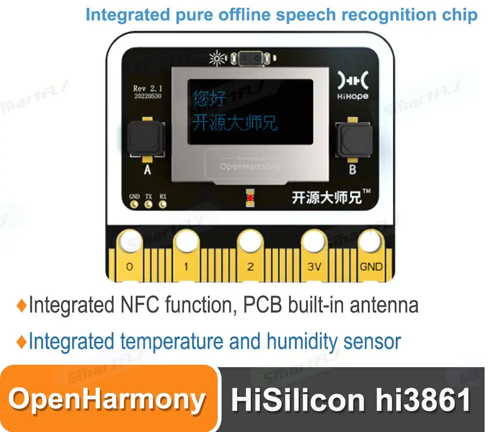 

OpenHarmony макетная плата с открытым исходным кодом master HiSilicon hi3861, Образовательное программирование, распознавание ии