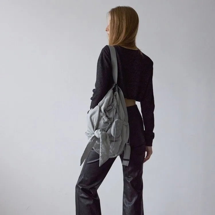 

Nylon lightweight cloud bag - Bow tie strap suitable for both single-shoulder and double-shoulder casual use, large capacity