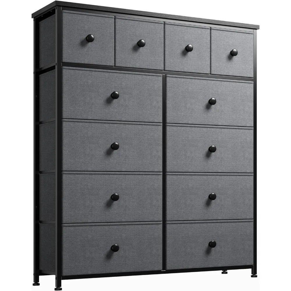 

12 Drawer Dresser, Fabric Storage Tower for Bedroom, Hallway, Entryway, Closet, Tall Chest Organizer Unit with Fabric Bins