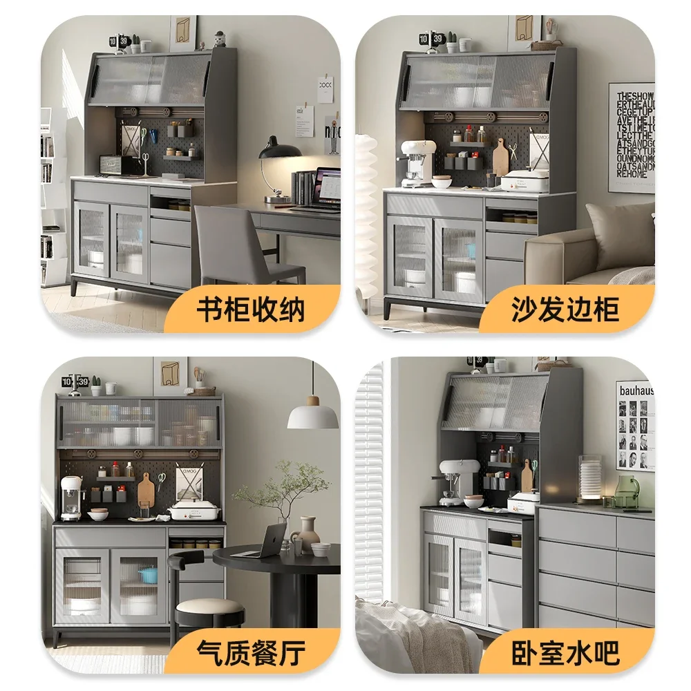 Lemari teh Italia, minimalis, samping, kayu solid, Nordik