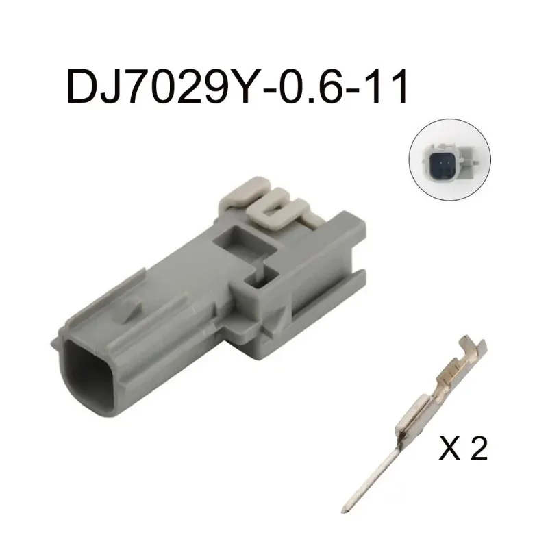 200SET DJ7029Y-0.6-11 Automotive Wiring Harness Connector Terminals 2 Pin Plug Socket Rubber Seal