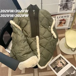 New Original Design 2022 Winter Women Parkas Vintage Plaid Parka Jacket Casual Pocket Super Warm Cotton Coat Loose Outwear Tops