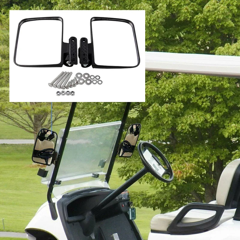 

For Golf Course Car Large Field of View Big Rearview Central Side Mirrors Simple Installation and Easy Disassembly