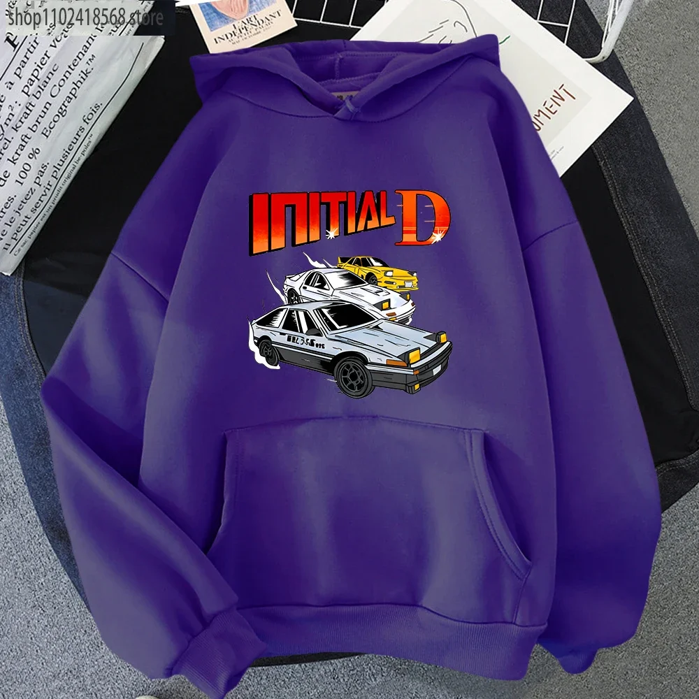 Initial D Hoodies men Anime graphic Sweatshirt Women Long Sleeve Pullover Y2K Clothes Streetwear Harajuku Clothing Vintage Tops