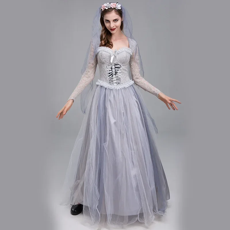 2022 new WOMEN'S Halloween cosplay costume horror Bride Ghost dress zombie performance Party makeup ball costume sexy dresses