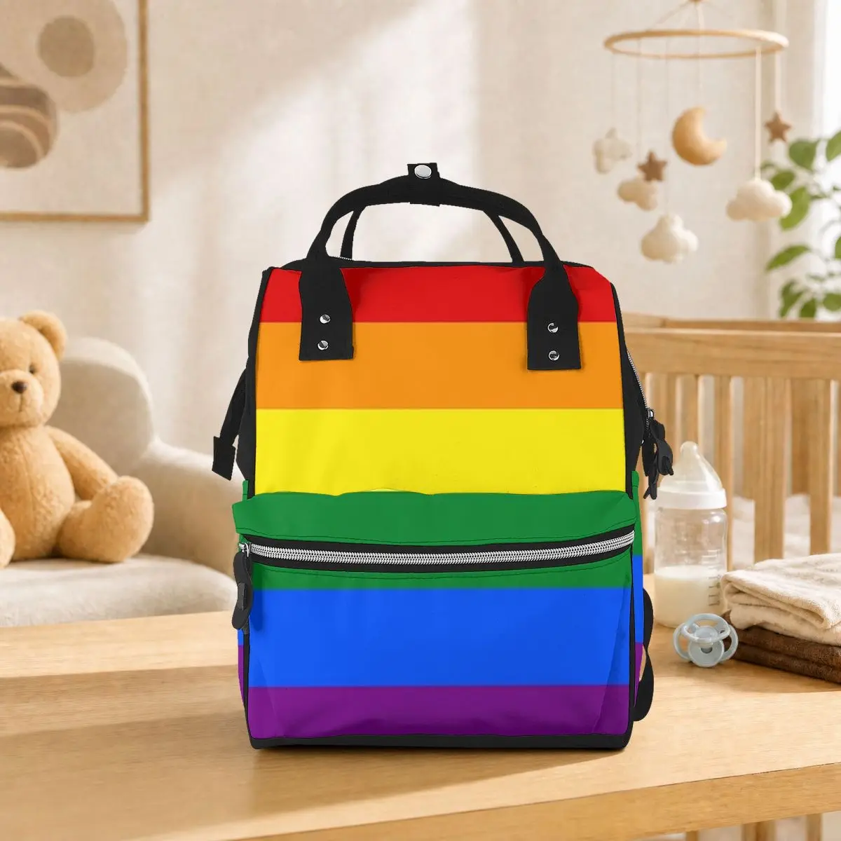 Gay Pride LGBT Flag LGBTQ Rainbow Pride Parade Student Backpack School Bag Hiking Travel Daypack for Men Women Bookbag