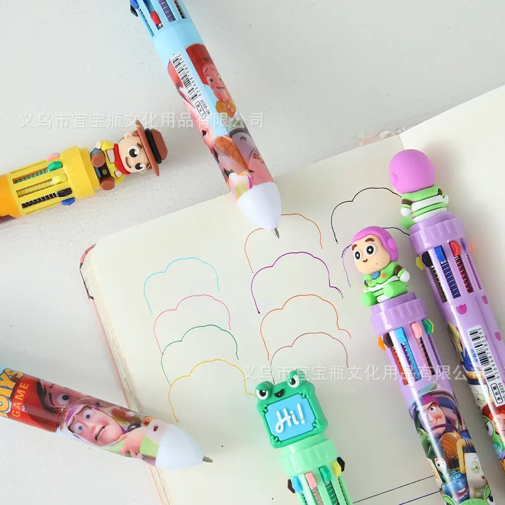 10-Farben-Kugelschreiber, niedlicher Cartoon-Druckstift für Journaling, Notizen, Kinder, Mädchen, Jungen, Schule, Partygeschenk – Detail 4