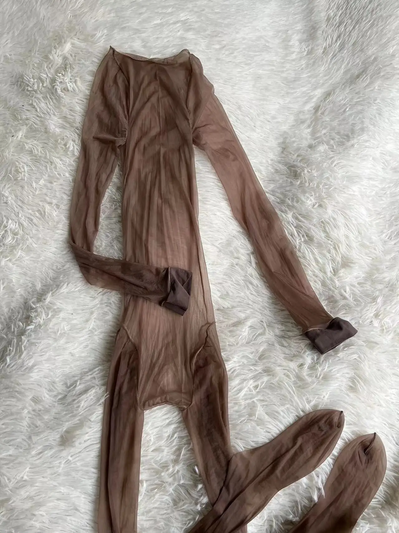 Mono Sexy transparente, traje Zentai, lencería de manga larga, medias de Fitness, disfraz