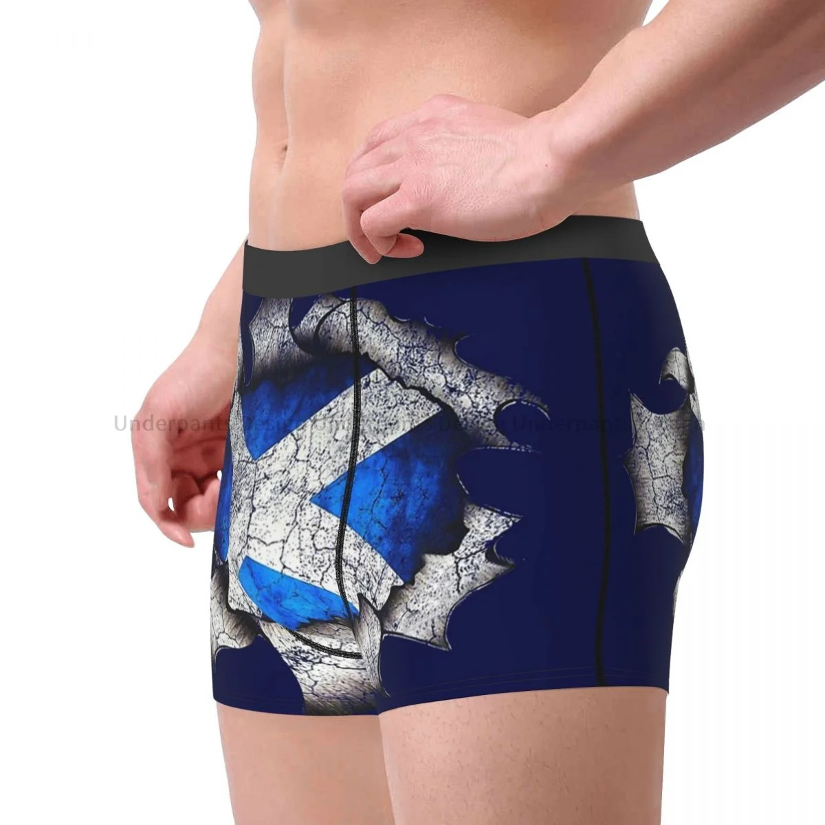 Ripping Scottish Saltire National Flag Underpants Homme Panties Men's Underwear Comfortable Shorts Boxer Briefs