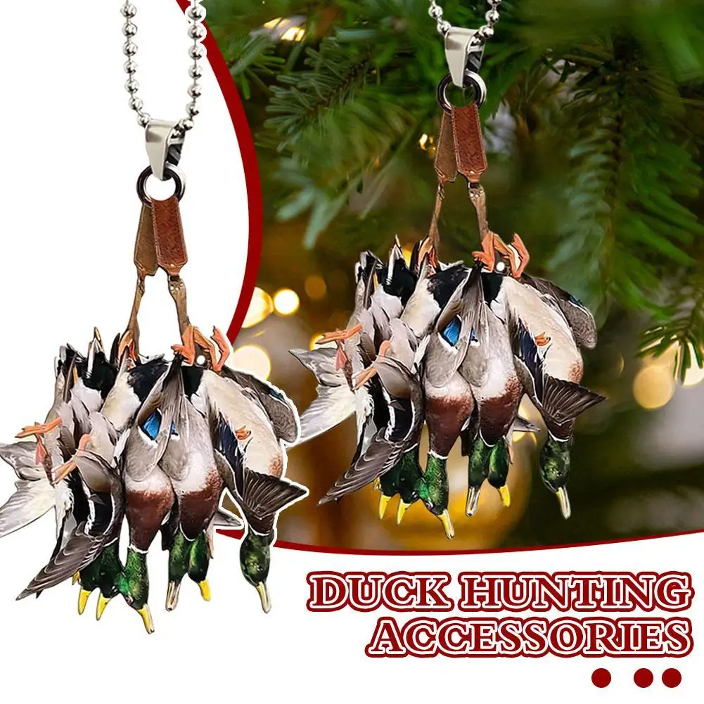 1/2/3PCS Waterfowl Hunting Decorations Acrylic Flat Decoration Handmade Christmas Tree Pendant