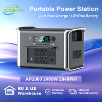 CTOLITY AP2000 2600W Portable Power Station Solar Generator Camping 2048wh LiFePo4 Battery Back Up UPS Emergency Home Appliances