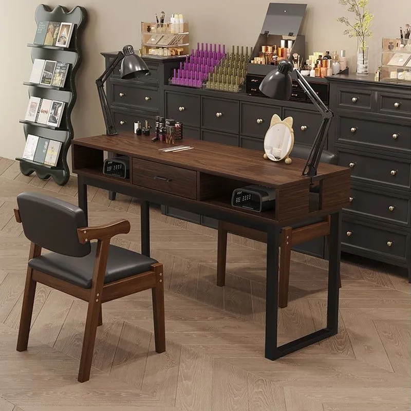 ！@Influencer Nail Salon Table Special Price Economic Light Luxury Double Workbench Simple Retro