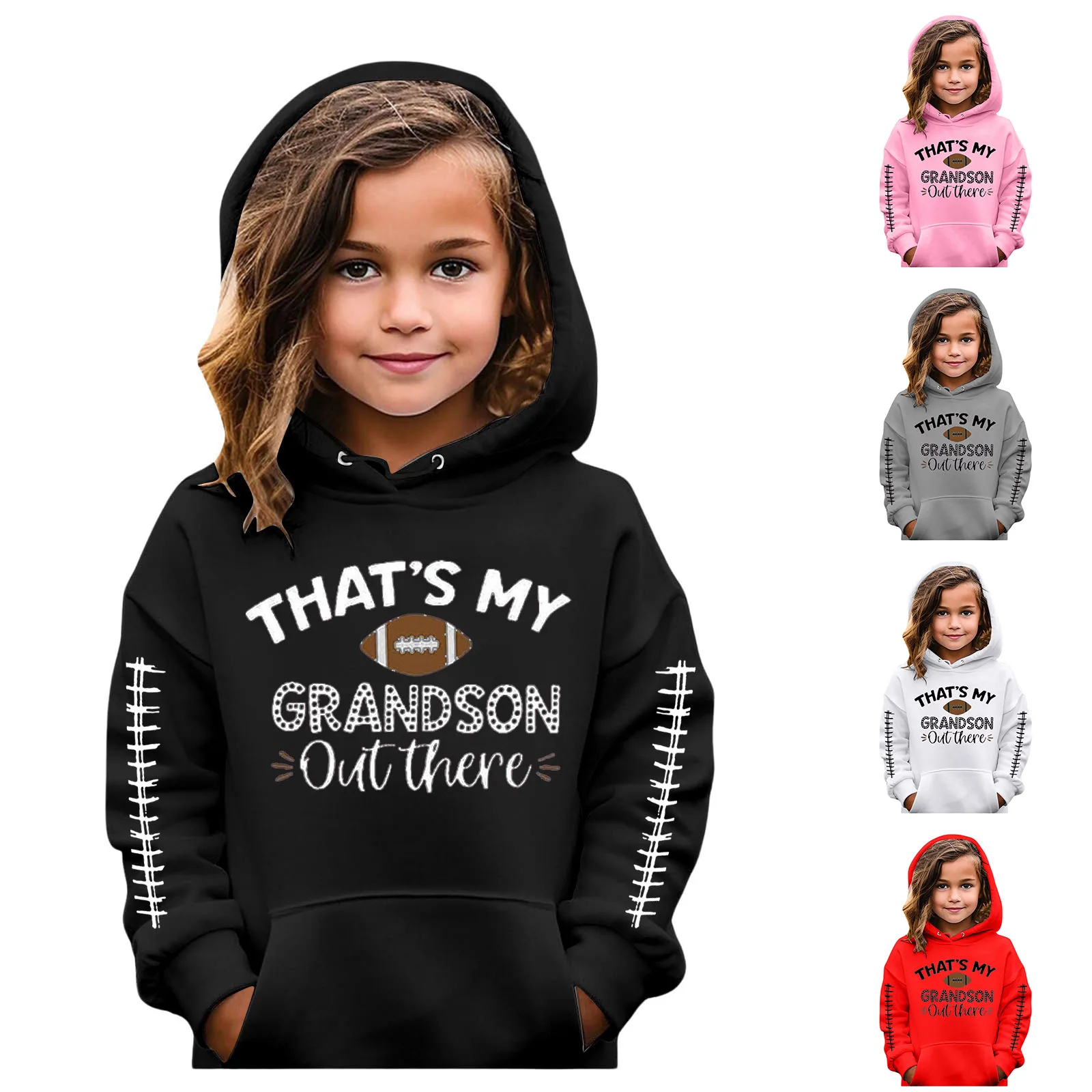 

Girl's Rugby Hoodie Long Sleeve Vintage 90s Pullovers Sweatshirt Hooded Kids Pullovers Top Clothes For Plain Sweatshirt Youth