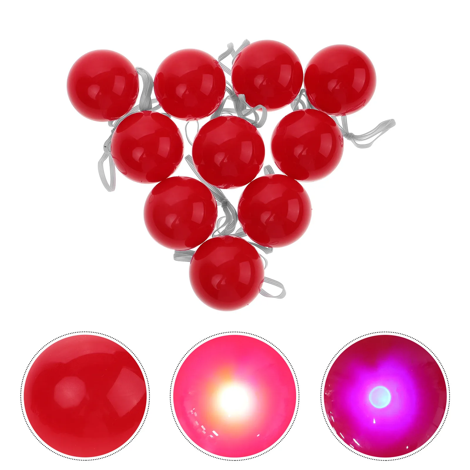 

10Pcs Red Clown Nose Cosplay Prop Lightweight Plastic Halloween Dress Up Accessory Clown Costume Party Favor for Adults Kids