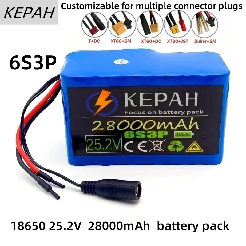 25.2V 28.0Ah 6s3p 18650 lithium battery, 25.2V 28000mAh lithium-ion battery pack, 6s3p original 6s3p 18650 lithium original