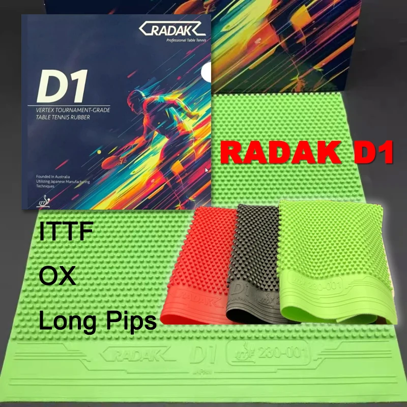 

RADAK D1 OX Table Tennis Rubber Long Pips ITTF Approved Single Ping Pong Rubber Anti-arc Table Tennis Racket Rubber Sinking
