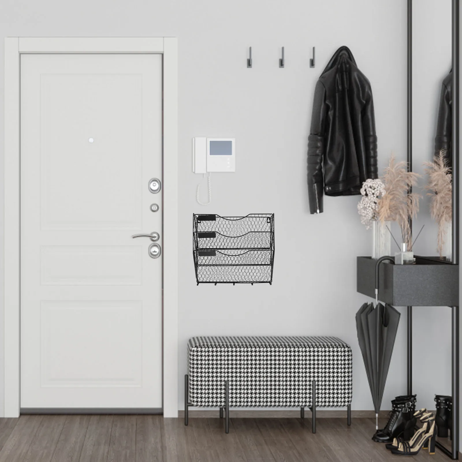 

Metal Magazine Rack Wall Mounted Tiered Wire Storage Baskets File Holder Organizer For Home Office Wall Space