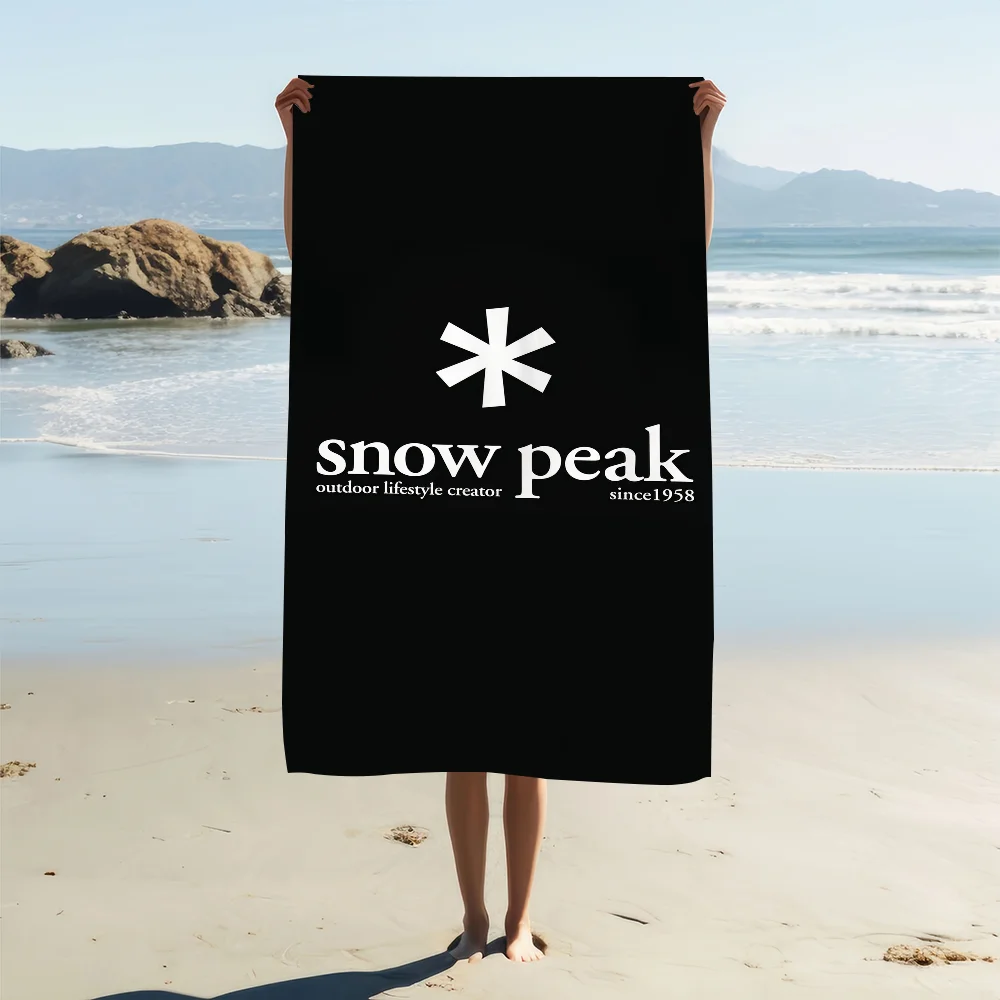 Fashion Outdoor S-Snow Peak Logo Towel Soft Pool Gift For Travel Gym Shower Camping Quick Dry Sports Large Beach Towel