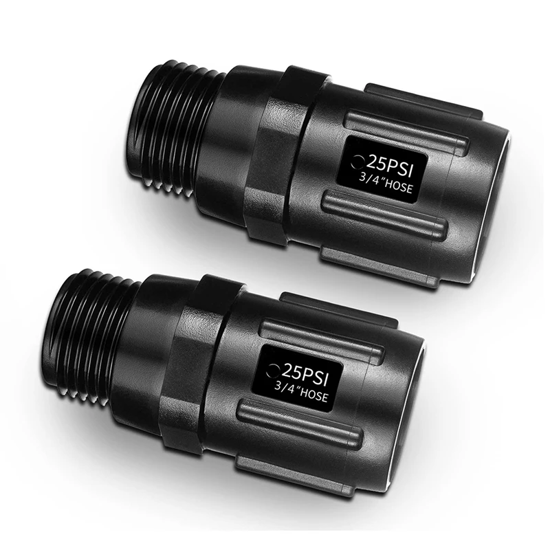 Регулятор давления капельного орошения PORK, 25 фунтов на квадратный дюйм, редуктор давления капельного орошения с резьбой для шланга, 2 шт.