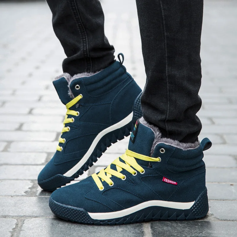 

2025 Winter New Arrival Plus Size Lace Up High Top Snow Boots Men 39-48 Hiking Durable Anti Slip Trail Running Casual Trendy