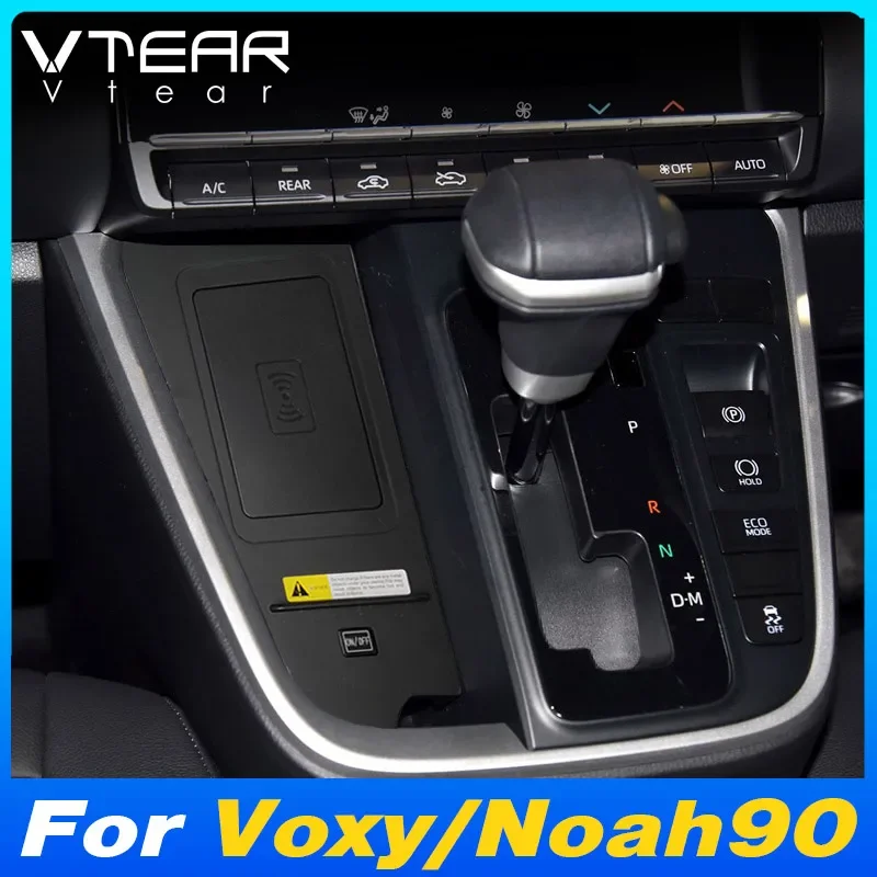 Car Wireless Charger 15w Fast Mobile Phone Charging Panel Adapter For Toyota Noah Voxy 90 2022-2024 Interior Product Accessories