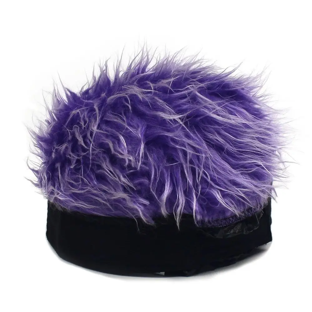 Hair Accessories Retro Fake Hair Skullcap Brimless Fluffy Fun Short Hair Caps Colored Synthetic Beanie Wig Hat Men