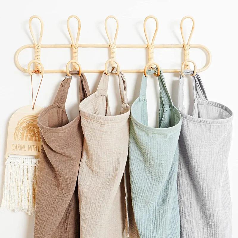 Atmungsaktive Baby-Stillabdeckung Mutterschafts-Stilltuch aus Baumwollmusselin Baby-Fütterungsdecke Sichtschutzschürze Kinderwagen-Decken – Detail 1