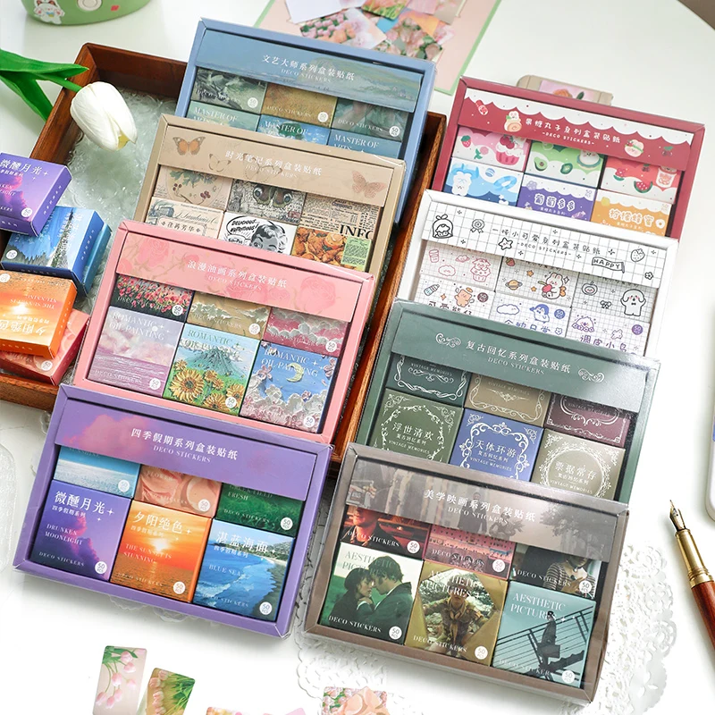 JIANQI 300 sztuk/paczka śliczne naklejki folia papierowa śmieci dziennik artystyczny kolaż DIY Album fotograficzny DIY Craft Scrapbooking szkolne