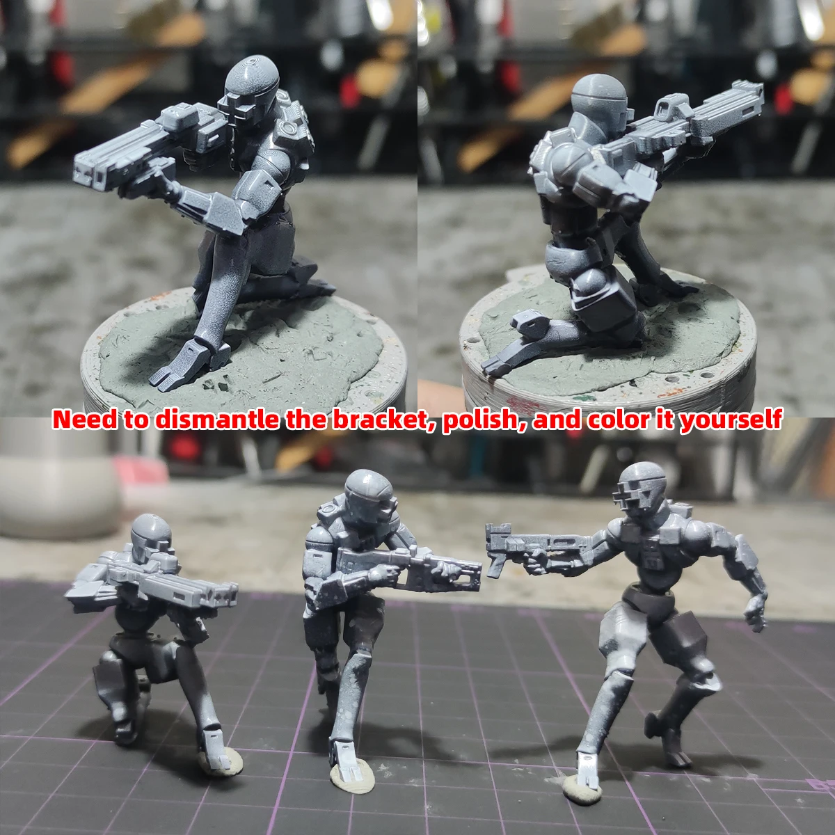 1/35 1/48 1/72 Maßstab Modellbausatz 3D Harz Miniatur-Soldatenfiguren Diorama Unbemalt SciFi Zyklop-Roboter-Gruppe DIY – Detail 6
