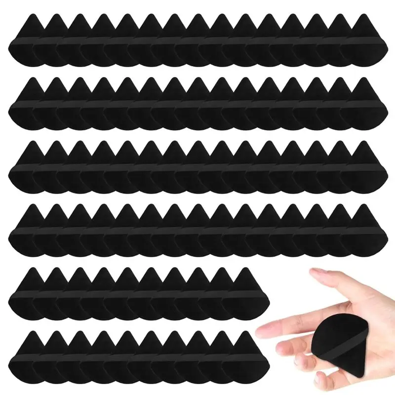 A76X-Face Makeup Sponge 80PCS Powder Puff Soft Triangle Design For Loose, Mineral And Body Powder Dry Wet Applications