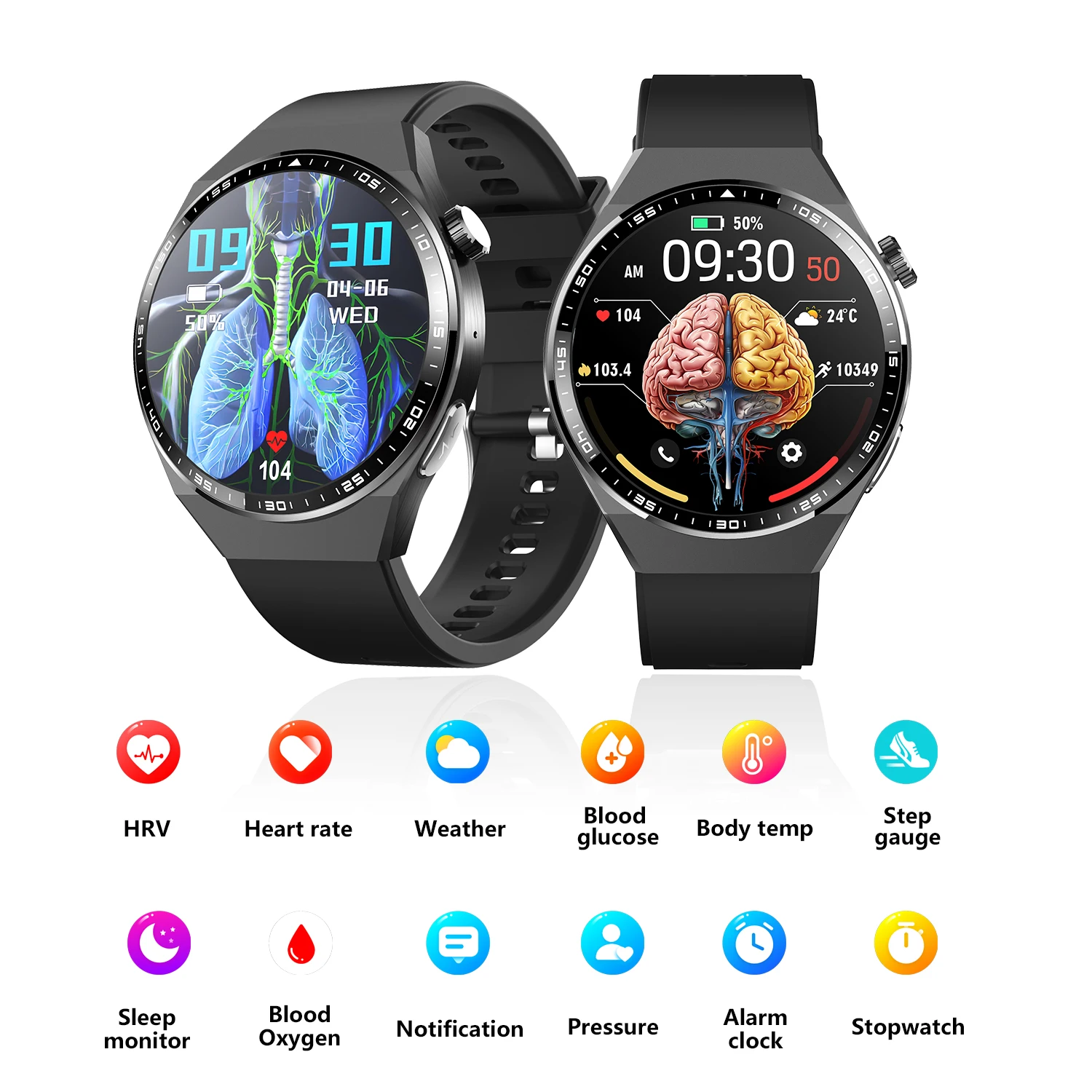 

F800 Smart Watch with ECG Heart Monitoring Body Composition Analysis HRV Report Sleep Tracking SOS Alarm Fall Emergency Call