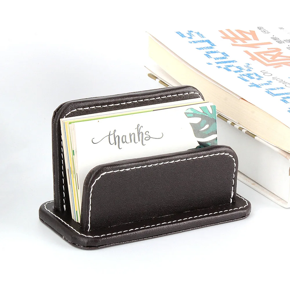 クリエイティブなレザーカードホルダー、男性と女性の名刺ホルダー、デスクトップ文房具と事務用品