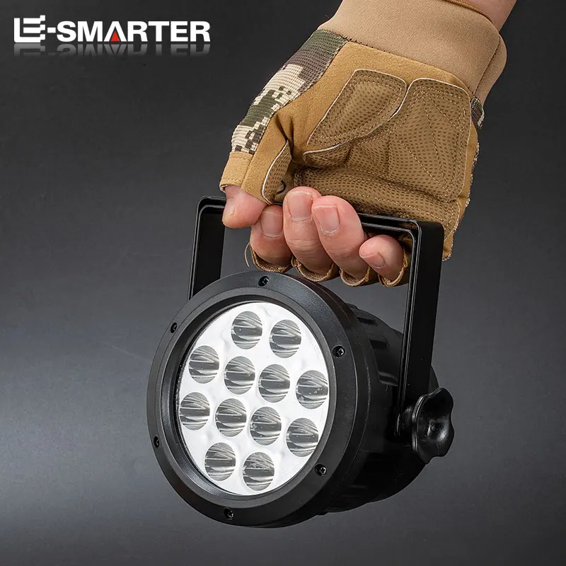 LED Portable Searchlight Handheld High Power Emergency Lighting Work Light Outdoor Waterproof Hiking Camping Lamp With Bracket