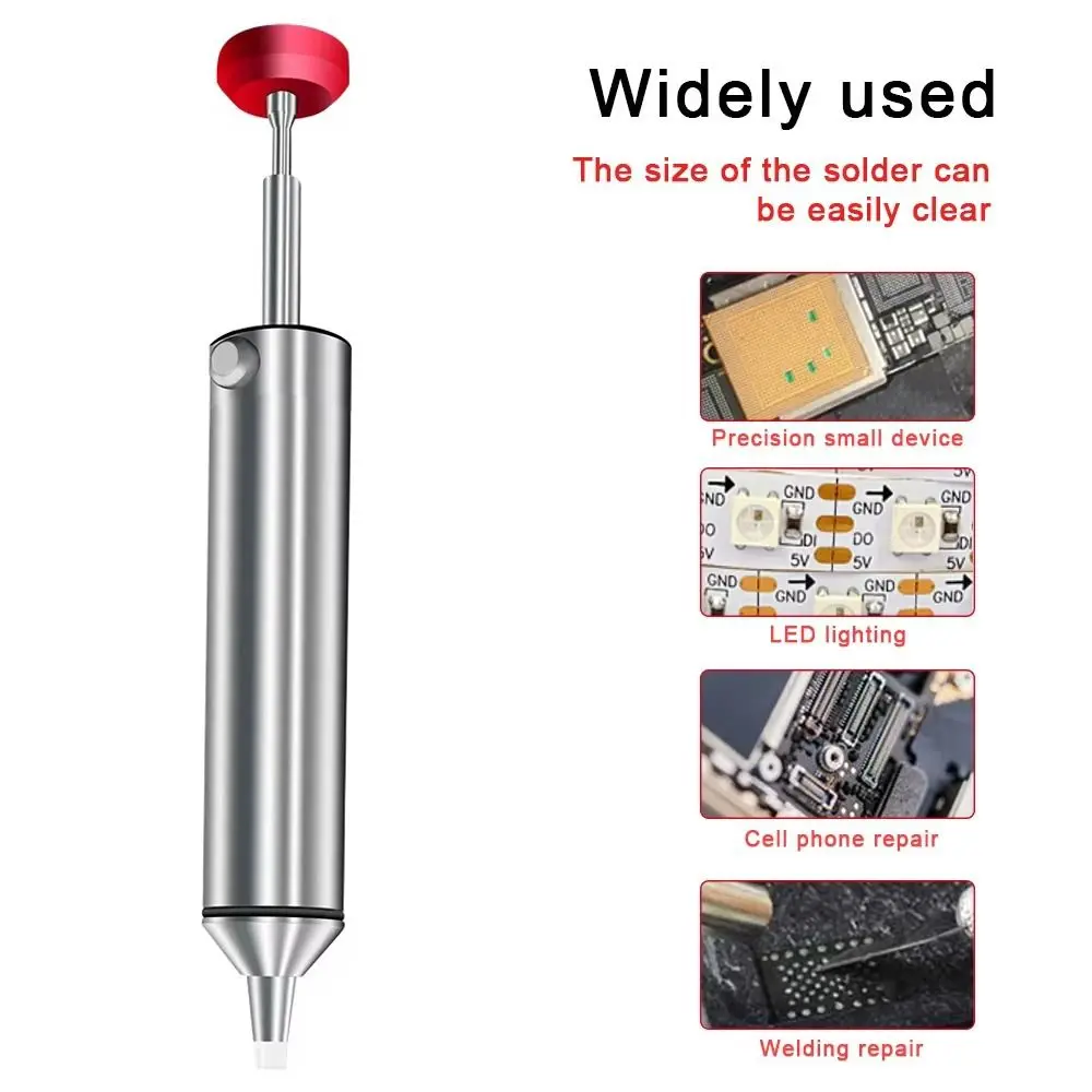 

Aluminum Alloy Powerful Desoldering Pump Manual Silicone Sucking Nozzle Solder Sucker Tool Preventing Blockage Tin Absorber