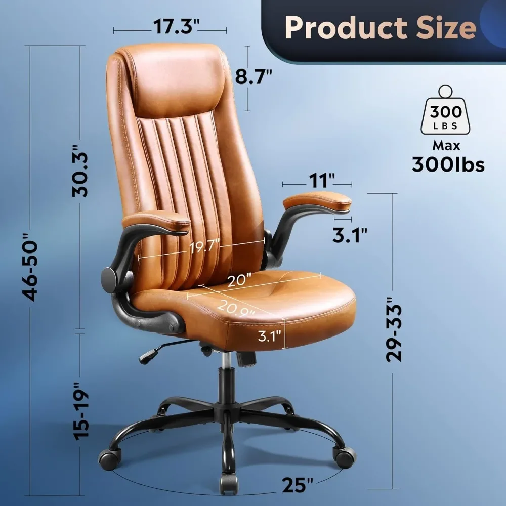 Computer Chair, High Back Ergonomic Desk Chair with Adjustable Armrests, Lumbar Support and Thick Headrest, Swivel Task Chair