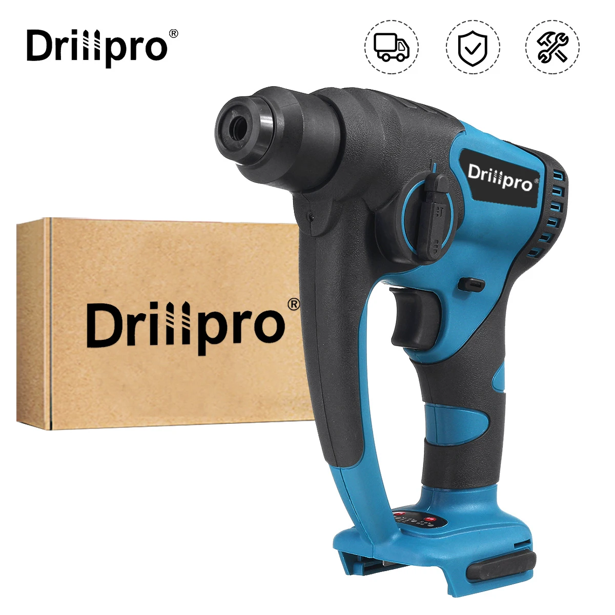 

Drillpro 13mm Brushless Cordless Hammer Drill Rechargeable Rotary Hammer For Makita 18V Battery
