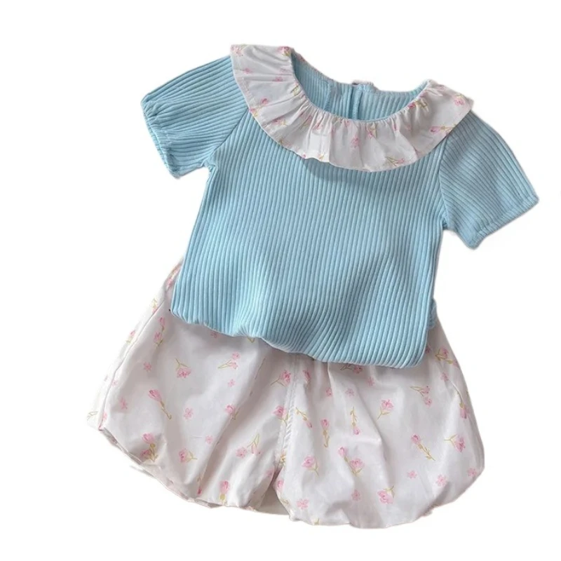 

New Summer Baby Clothes Children Girls T-Shirt Shorts 2Pcs/Sets Fashion Toddler Clothing Infant Casual Costume Kids Tracksuits