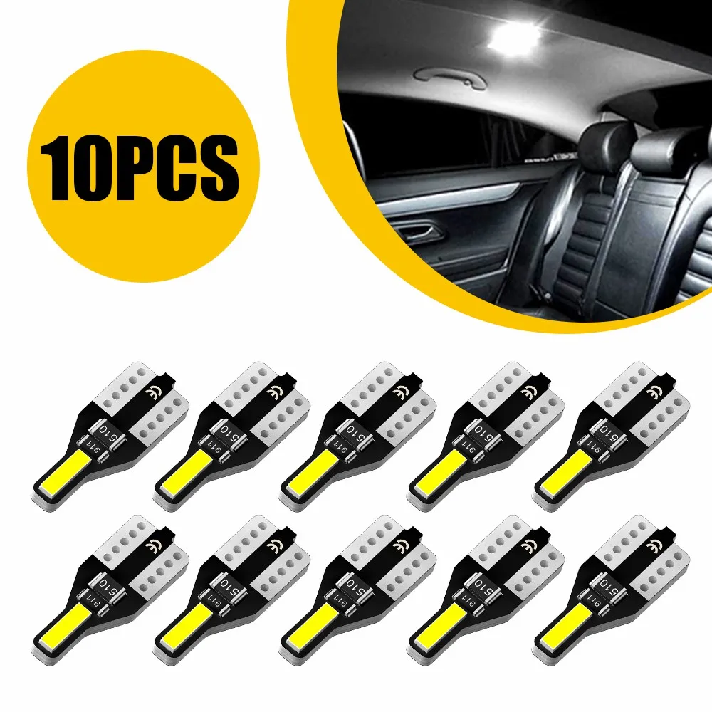 AUXITO 10x T10 W5W Led Super Bright 6000K Car Interior Bulb Trunk Dome Reading Map Light for ix20 Hyundai i30 Tuscon Accent Roof