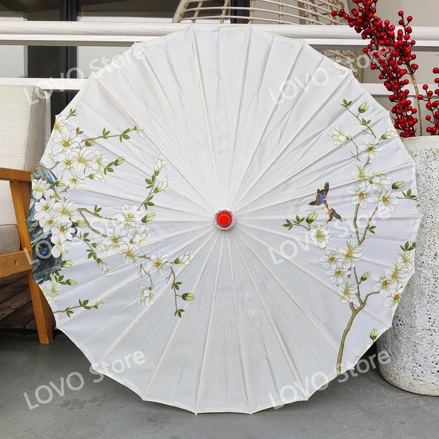 Stone drum oil-paper umbrella rain-proof decorative classical Chinese style  tassel