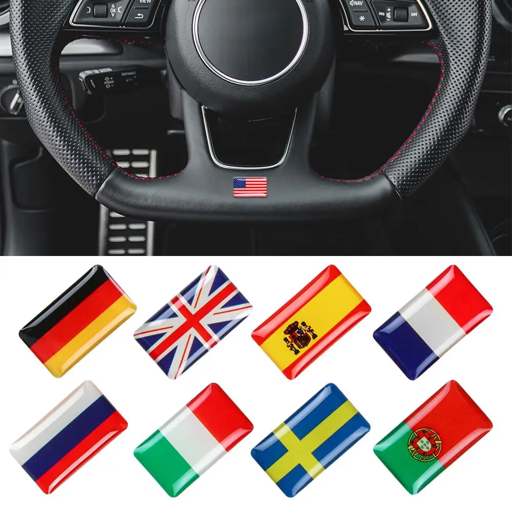 Stick Wide Use No Trace Glue Emblem Badge Decals National Flag Pattern Personality Decoration Sticker Nice  3D Car Stickers