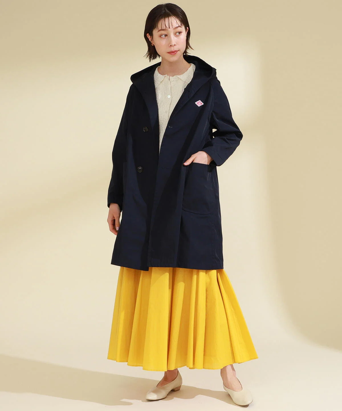 

Spring 2026 Casual Hooded Mid-Length Coat Collaborative New Versatile Commute Style Long Sleeve Daily Wear Single Button