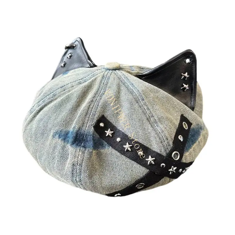 

Vintage Cats Ear Caps Cotton Soft Headwear For Parties And Daily Use D08E