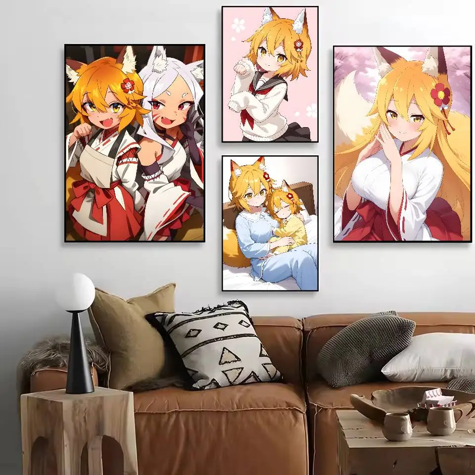 The Helpful Fox Senko San Cartoon Poster HD Art Sticky Wall Waterproof Home Living Room Bedroom Bar Aesthetic Decoration