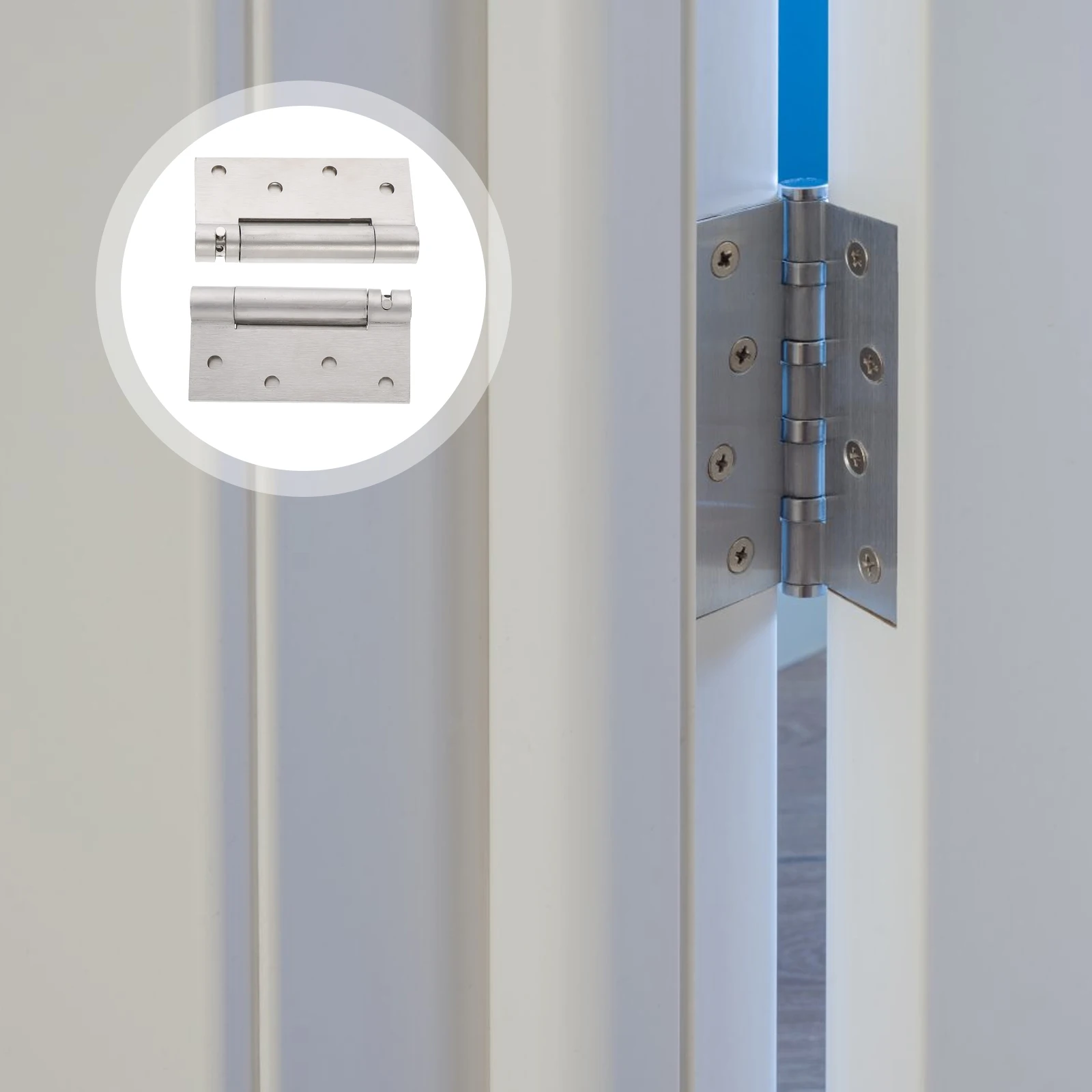 

2pcs Single Spring Adjustable Self Closing Stainless Steel Hinges Heavy Duty Cabinet Furniture Door Hardware Auto Close Silent