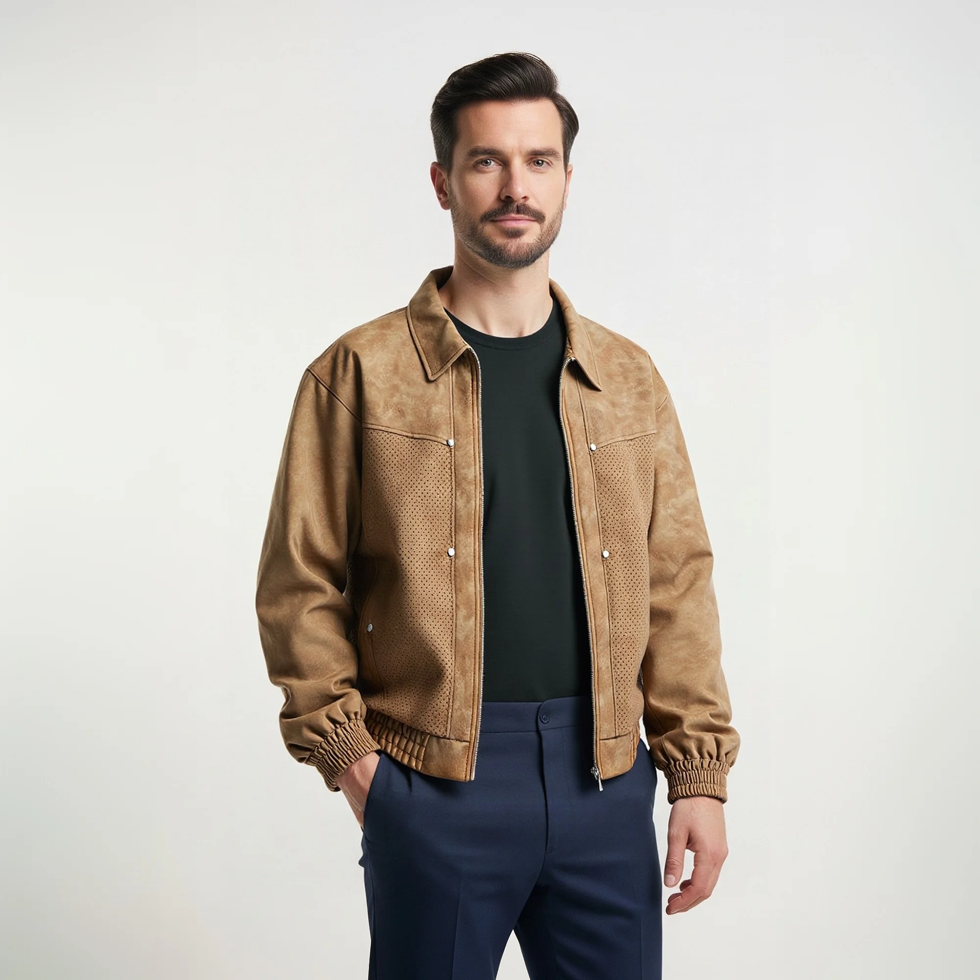 

Большие размеры, ретро куртка из искусственной кожи, мужская и женская модная уличная куртка с лацканами, повседневный мотоциклетный стиль для мужчин 2025