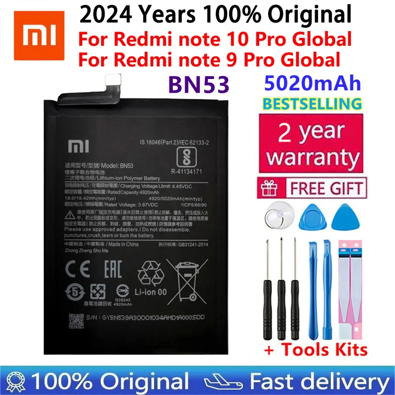 Original BN53 BN54 BN55 BN59 BN62 BN46 BN4A Battery For Xiaomi Redmi Note 7 8 8T 9 9T 9S 10 10S 10X 4G 5G Pro POCO M3 Batteries