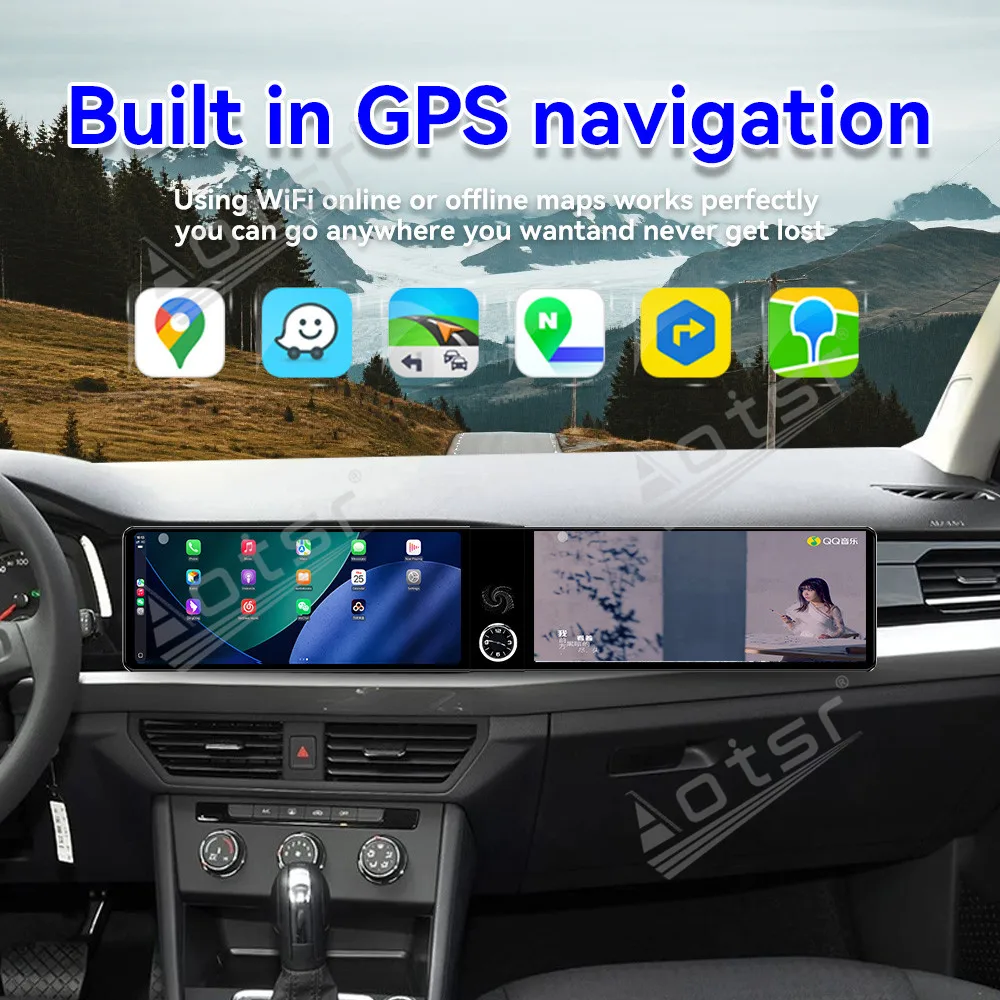 12.3 "شاشة مزدوجة كوالكوم كاربلاي أندرويد سيارة الوسائط المتعددة السيارات لفولكس واجن بورا 2019 ~ 2022 نظام تحديد المواقع نافي راديو السيارة رئيس وحدة