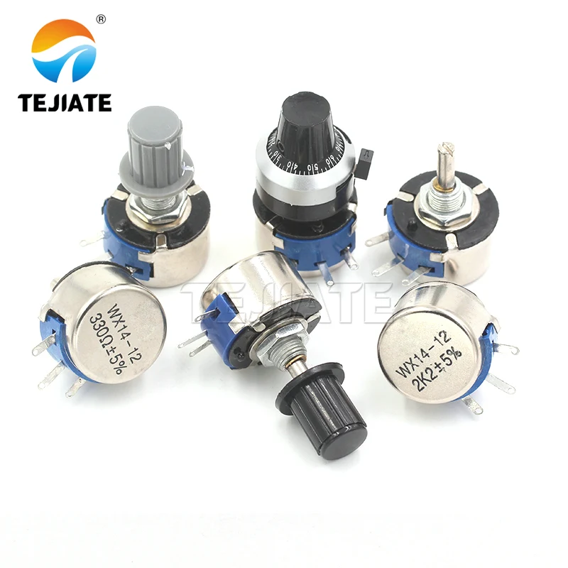 5 Stuks WX14-12 3W Enkele Draai Draad Gewikkelde Potentiometer 1K 2k2 3k3 4k7 20K 10K 22K 100r 470r