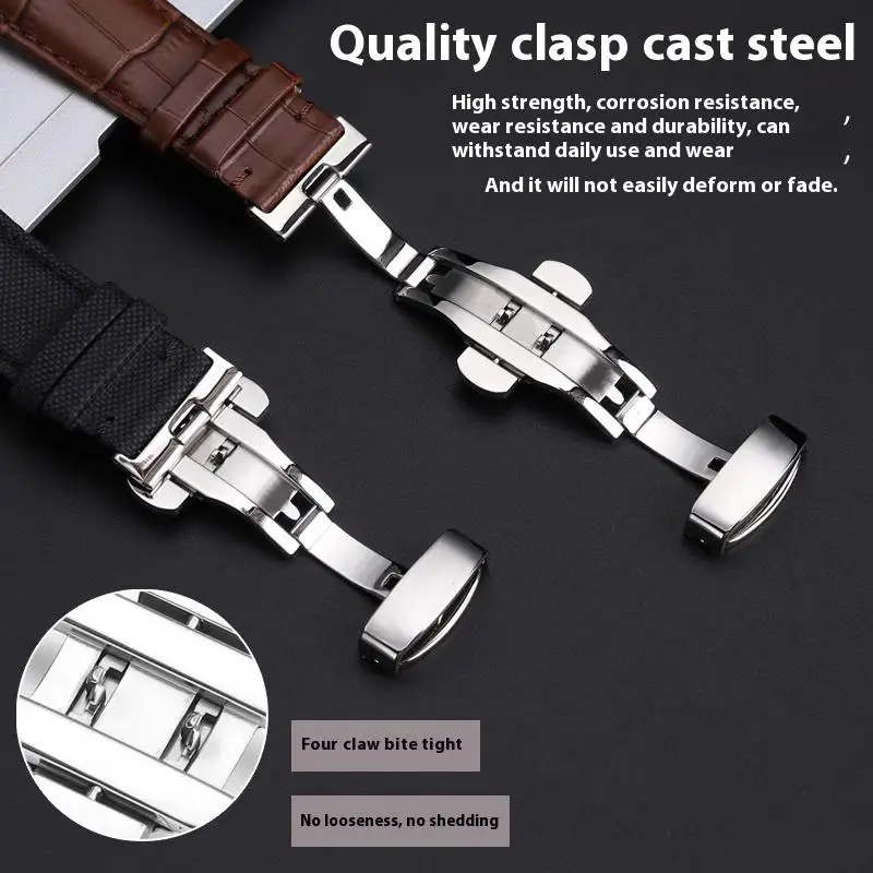 Bracelet de montre en nylon de vachette pour AIKON Series, bracelet de montre dédié, 25mm, structure papillon, AI6008, AI6038, AI6058, haute qualité