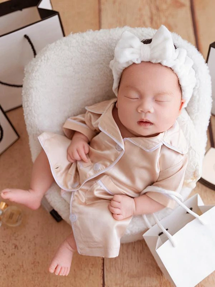 

Newborn Baby Photography Props Scarf Bathrobes 2pcs Set Fotografia Costume Shooting Photo Prop Shower Gift Shoot Accessories Set